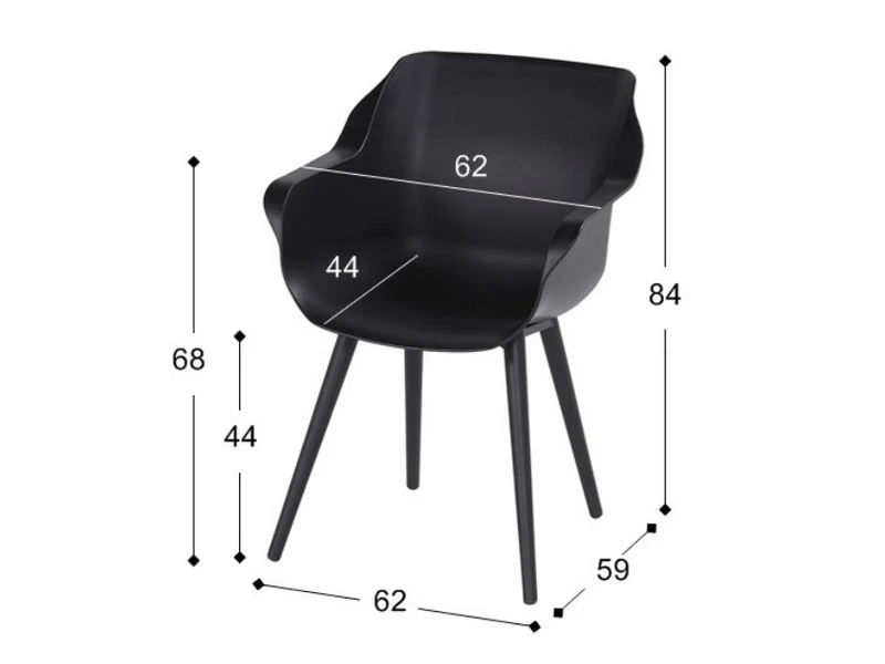 Hartman Tuinstoel Sophie Studio Zwart - Afbeelding 4
