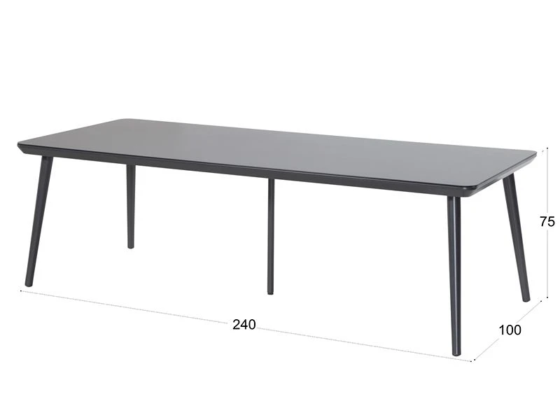 Hartman Sophie Studio Hpl Tuintafel 240 X 100 Zwart - Afbeelding 2