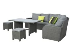 Beach7 Bandung Trapeze Lounge Dining Set Links Glastafel